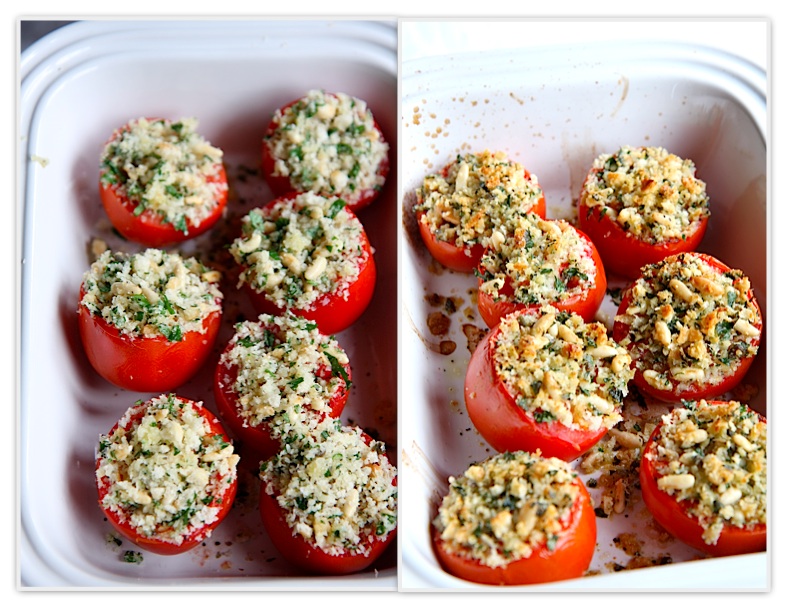 The Italian Dish Posts Tomatoes Stuffed with Bread Crumbs, Capers, Pine Nuts